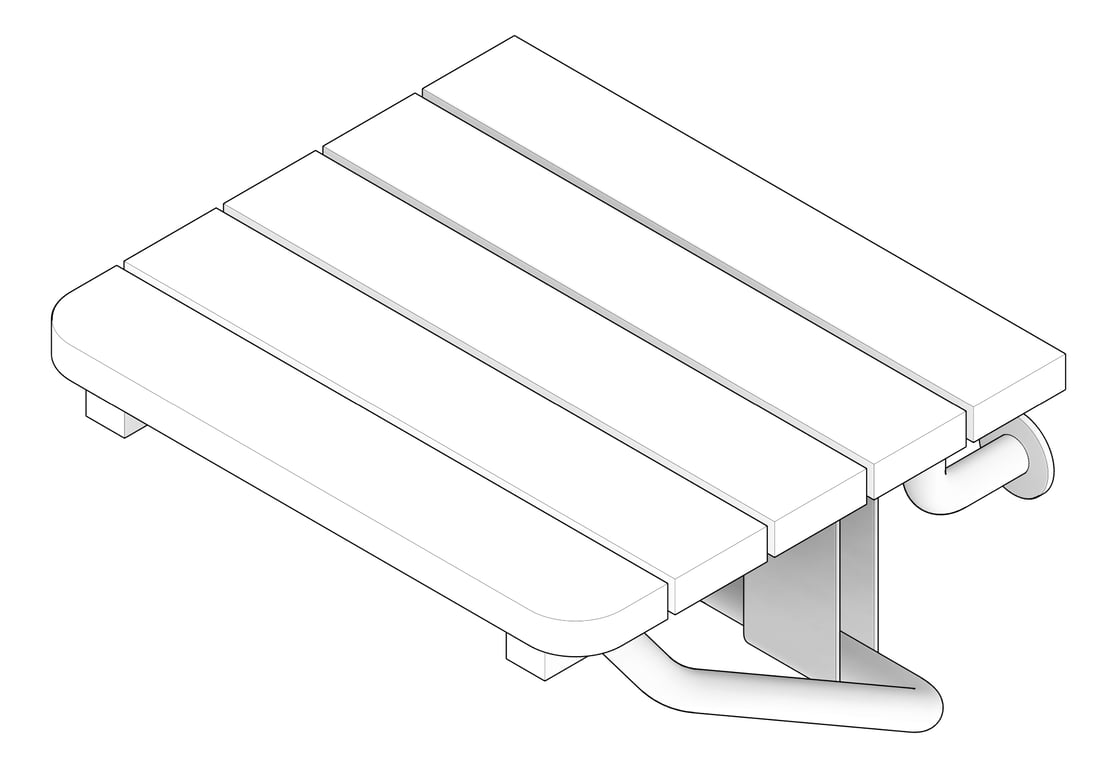 3D Documentation Image of ShowerSeat Folding ASI Rectangular StainlessSteel ADA