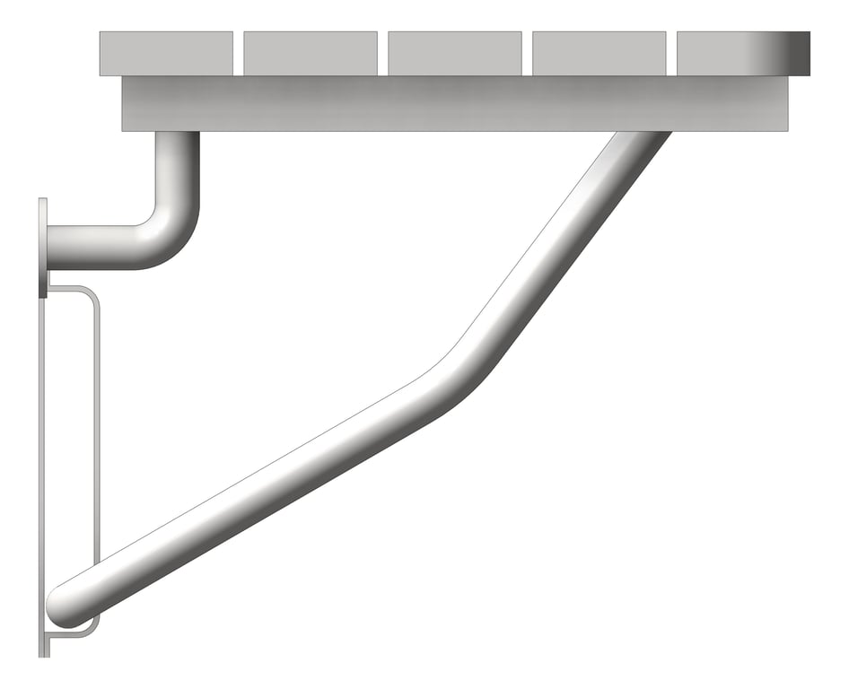 Left Image of ShowerSeat Folding ASI Rectangular StainlessSteel ADA