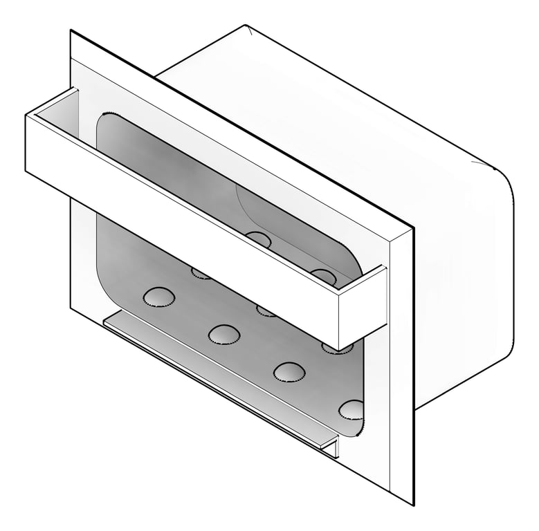 3D Documentation Image of SoapDish Recessed ASI HeavyDuty