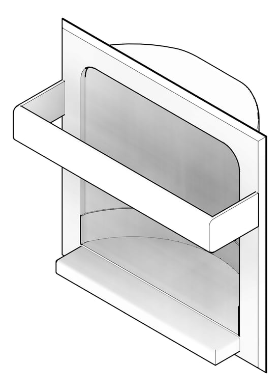 3D Documentation Image of SoapDish Recessed ASI Zamak