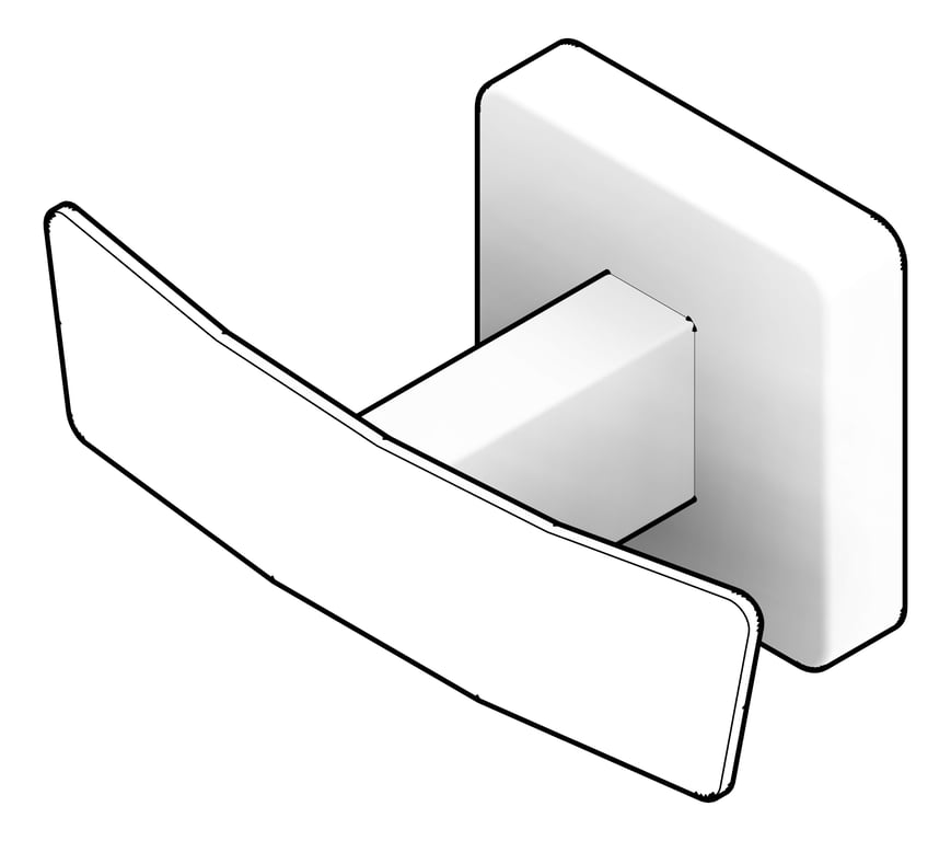 3D Documentation Image of RobeHook SurfaceMount ASI Double