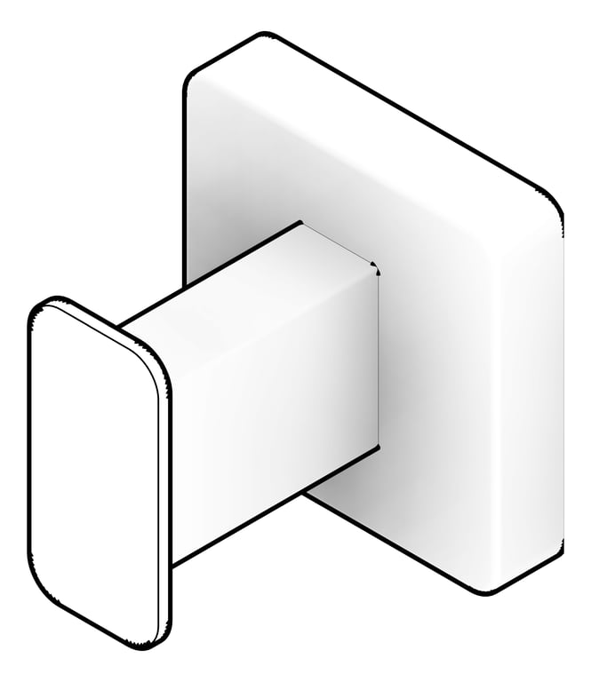 3D Documentation Image of RobeHook SurfaceMount ASI Single