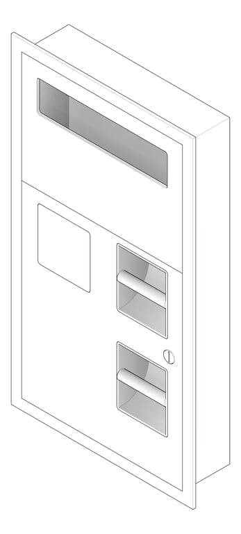 3D Documentation Image of ToiletTissueDispenser Recessed ASI ToiletSeatCover SanitaryDisposal