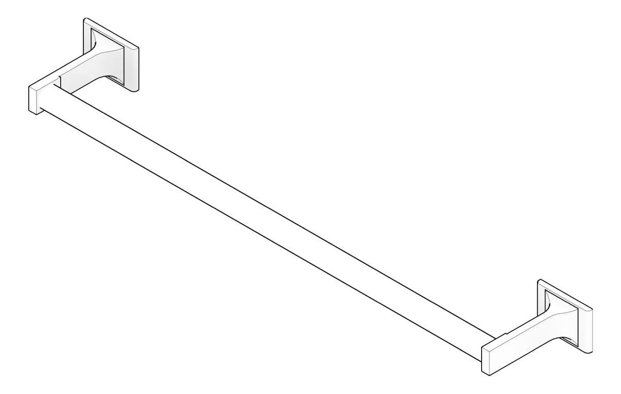 3D Documentation Image of TowelBar SurfaceMount ASI Zamak Round