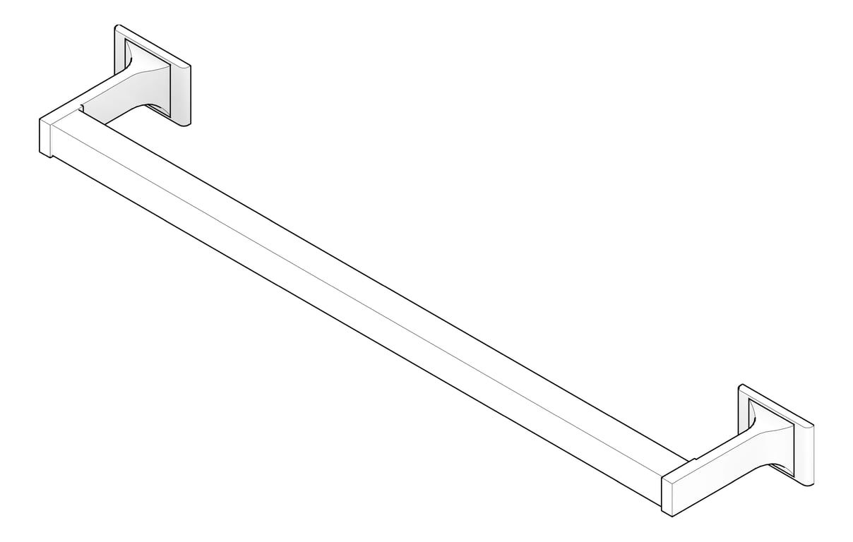 3D Documentation Image of TowelBar SurfaceMount ASI Zamak Square