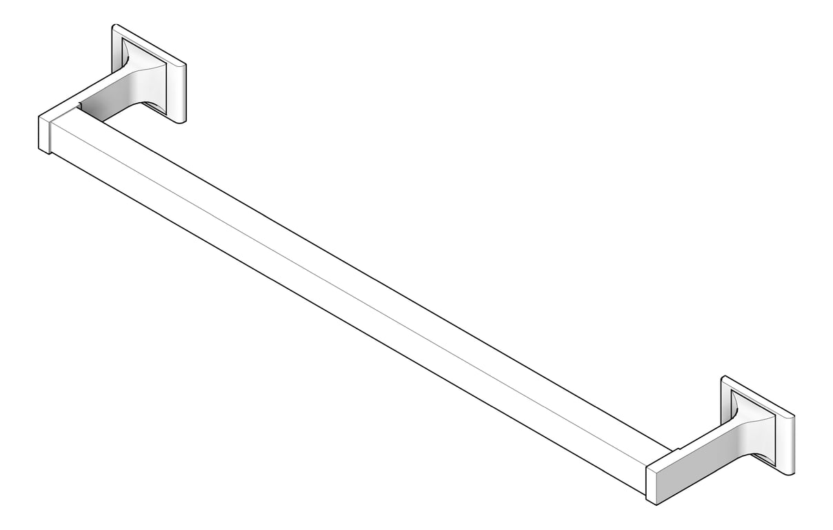 TowelBar SurfaceMount ASI Zamak Square