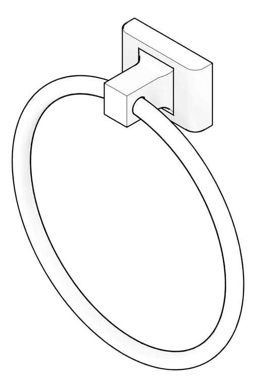 3D Documentation Image of TowelRIng SurfaceMount ASI Zamak