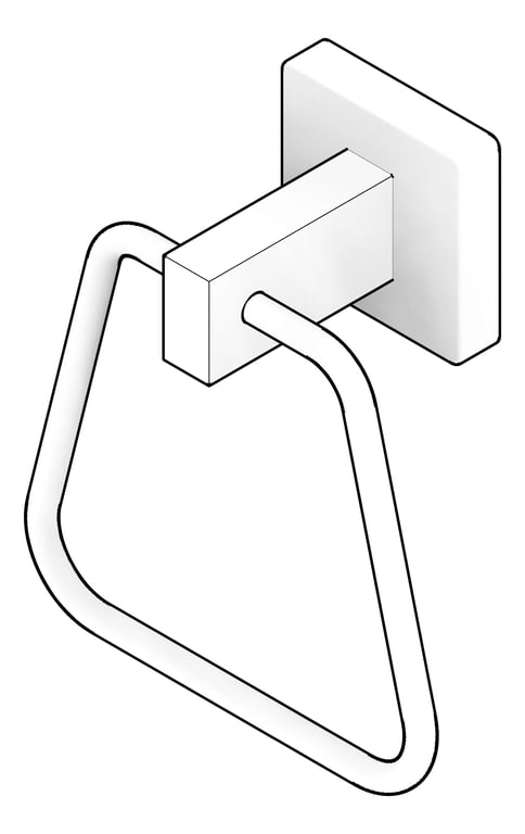 3D Documentation Image of TowelRing SurfaceMount ASI Square