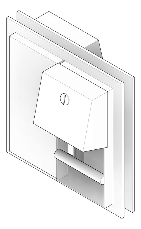 3D Documentation Image of ToiletTissueDispenser PartitionMount ASI Single HideARoll