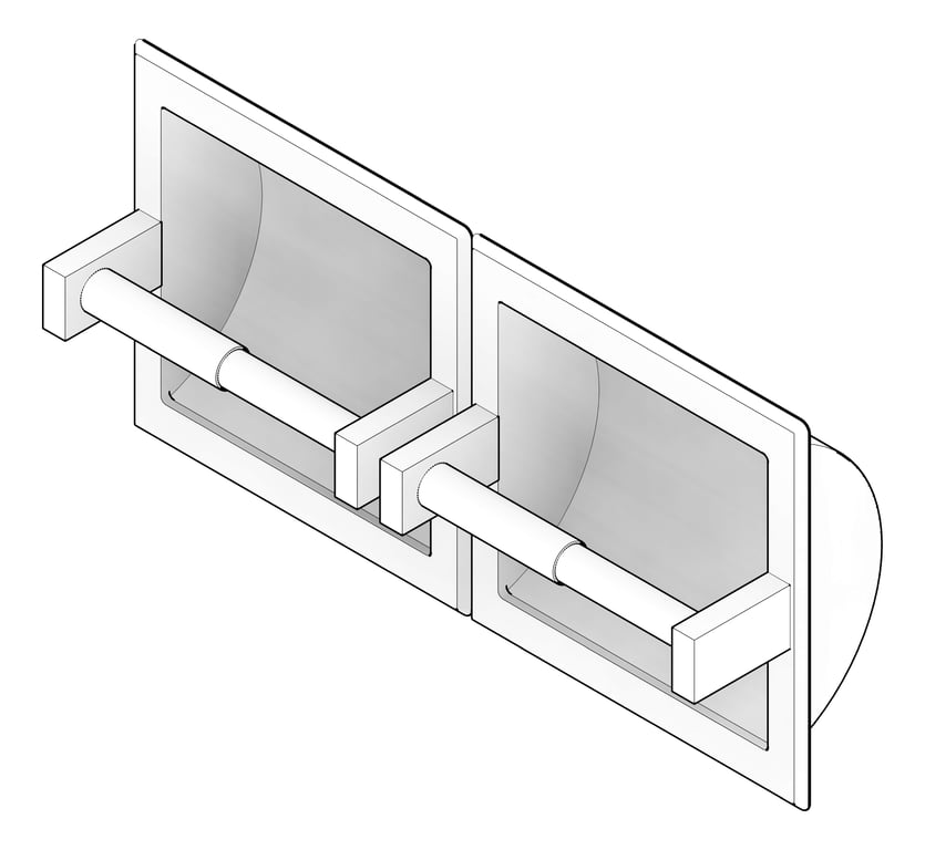 3D Documentation Image of ToiletTissueDispenser Recessed ASI Double