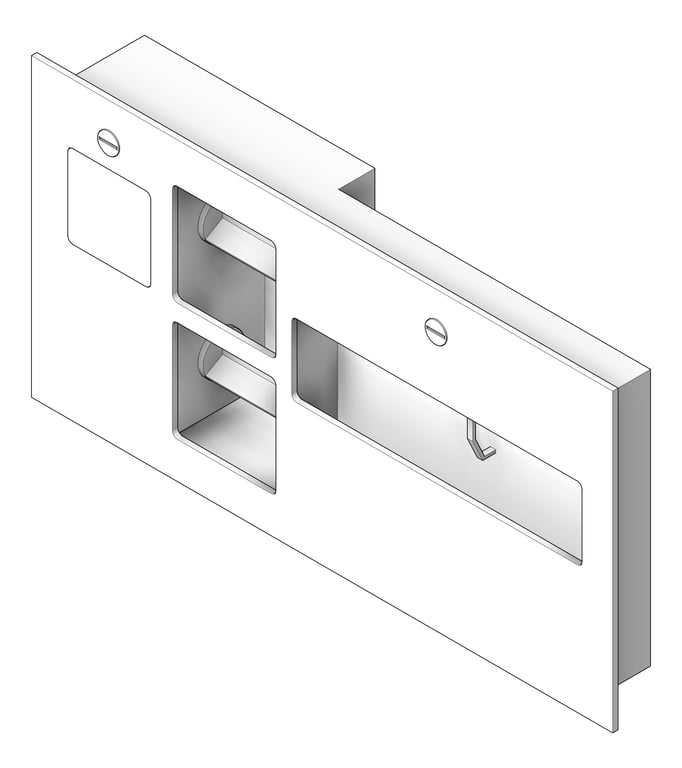 Image of ToiletTissueDispenser Recessed ASI DualAccess ToiletSeatCover WasteDisposal