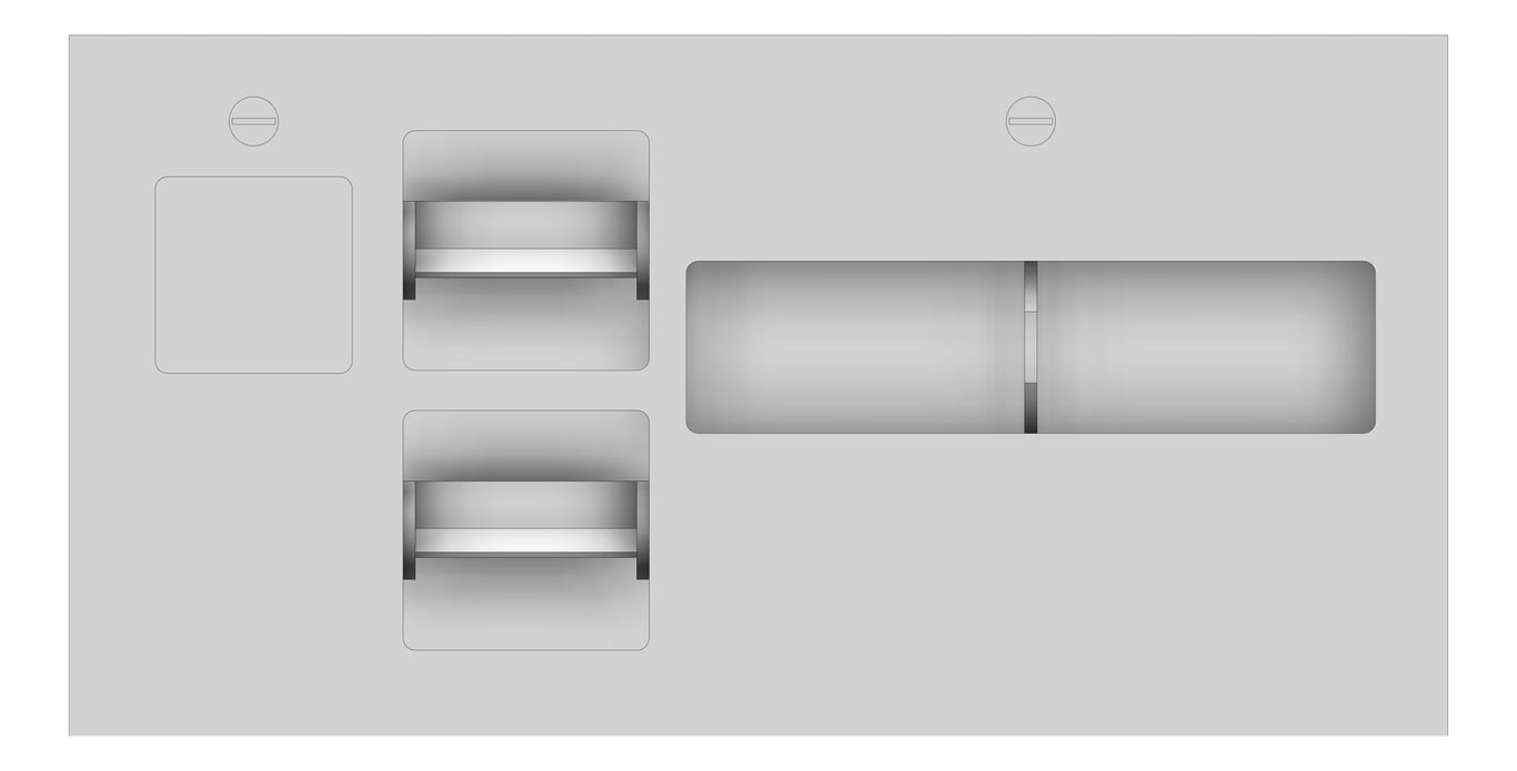 Front Image of ToiletTissueDispenser Recessed ASI DualAccess ToiletSeatCover WasteDisposal