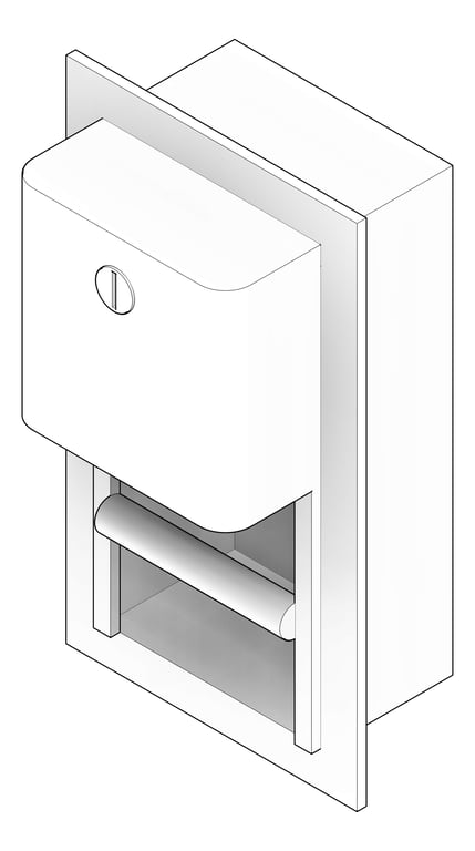 3D Documentation Image of ToiletTissueDispenser Recessed ASI Profile HideARoll