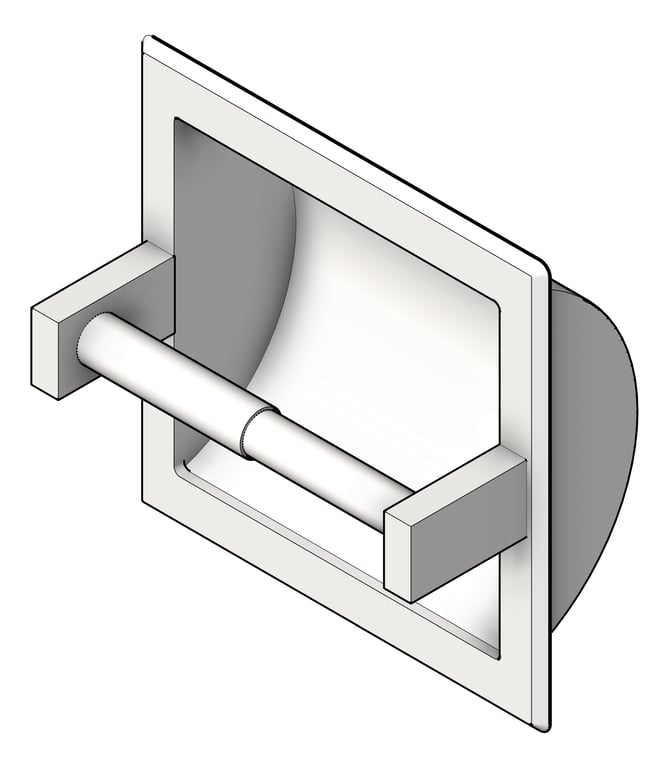 3D Shaded Image of ToiletTissueDispenser Recessed ASI Single