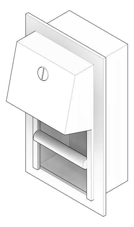 3D Documentation Image of ToiletTissueDispenser Recessed ASI Single HideARoll
