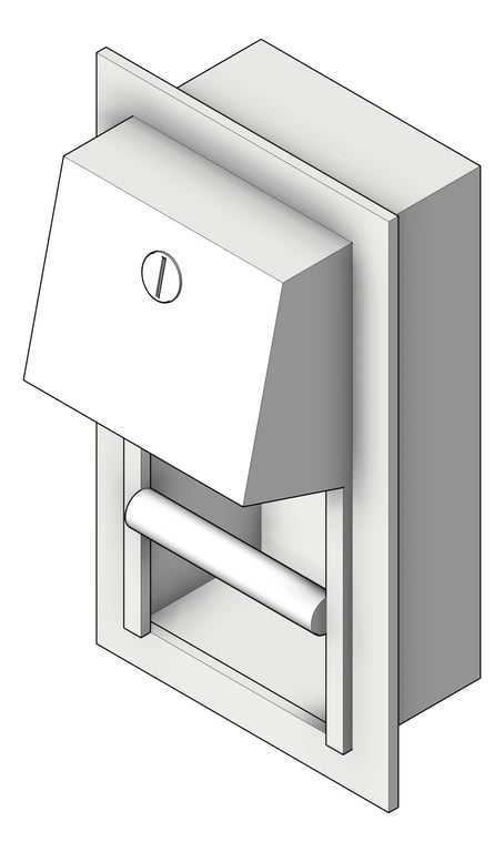 ToiletTissueDispenser Recessed ASI Single HideARoll