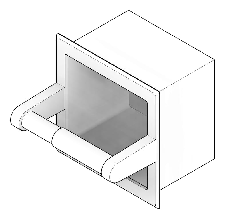 3D Documentation Image of ToiletTissueDispenser Recessed ASI Single SpareRoll