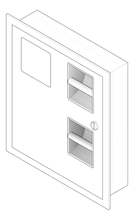 3D Documentation Image of ToiletTissueDispenser Recessed ASI Traditional Double