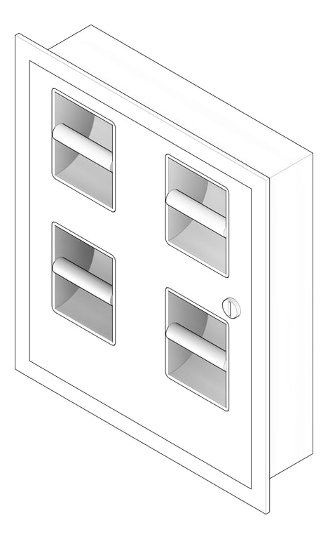 3D Documentation Image of ToiletTissueDispenser Recessed ASI Traditional SanitaryNapkinDisposal 4Roll