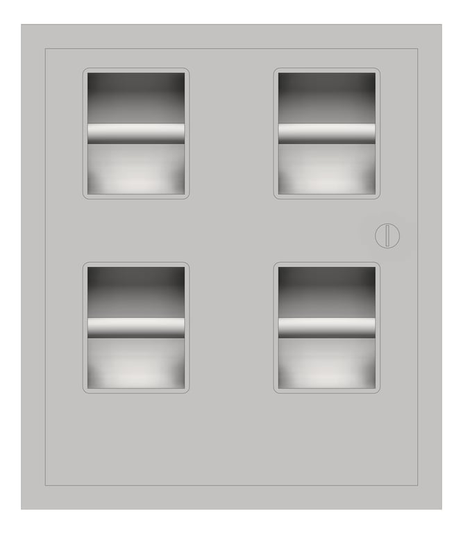 Front Image of ToiletTissueDispenser Recessed ASI Traditional SanitaryNapkinDisposal 4Roll