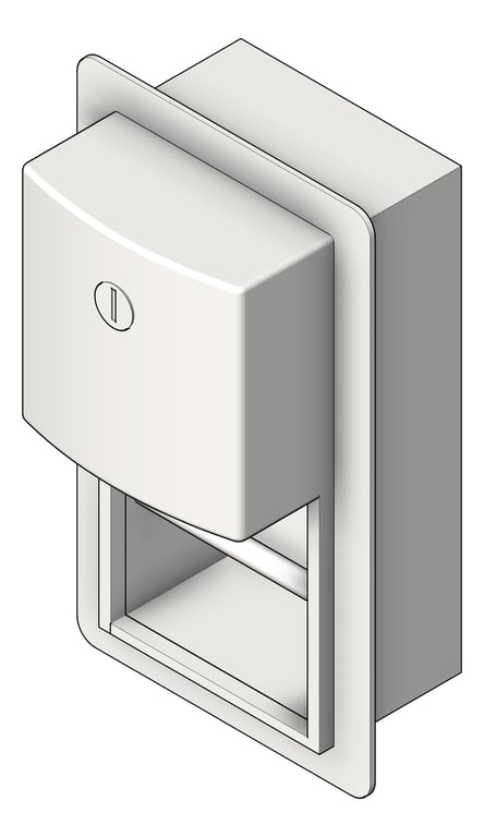 Image of ToiletTissueDispenser SemiRecessed ASI Roval Single HideARoll