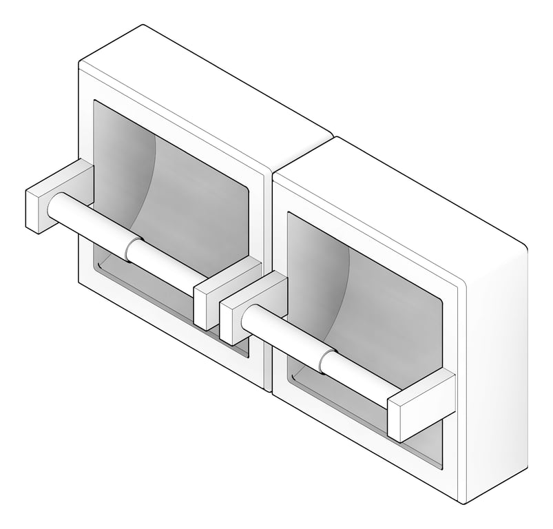 3D Documentation Image of ToiletTissueDispenser SurfaceMount ASI Double