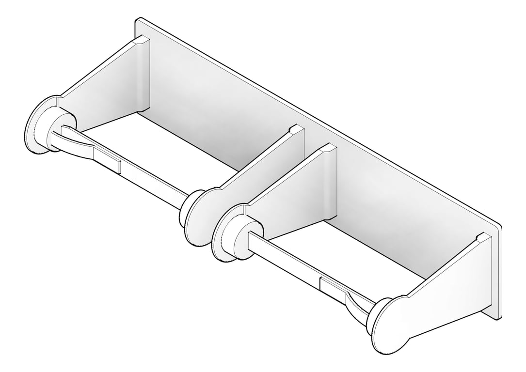 3D Documentation Image of ToiletTissueDispenser SurfaceMount ASI Double ChromePlated