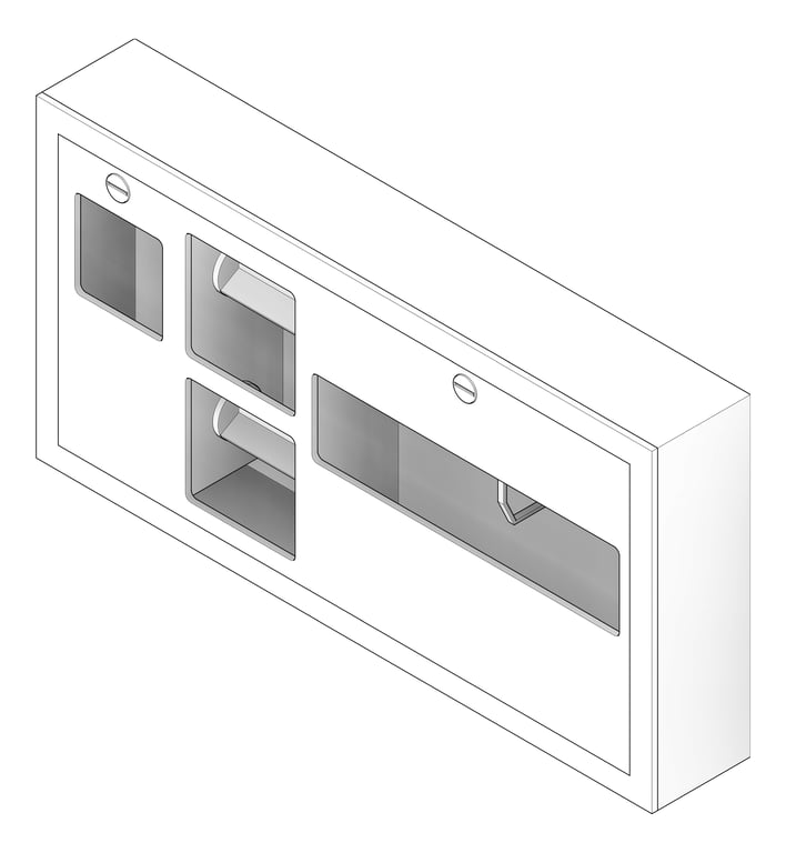 3D Documentation Image of ToiletTissueDispenser SurfaceMount ASI DualAccess ToiletSeatCover SanitaryDisposal