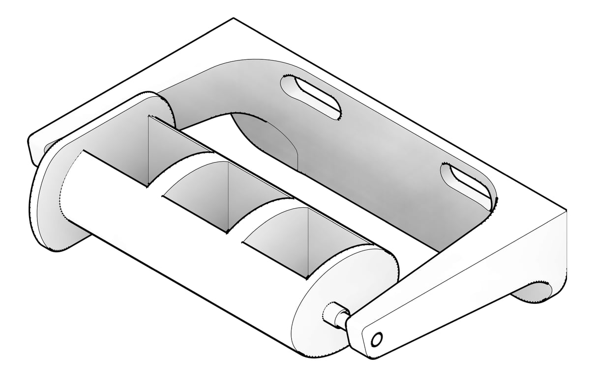 3D Documentation Image of ToiletTissueDispenser SurfaceMount ASI NoWasteSpindle Single