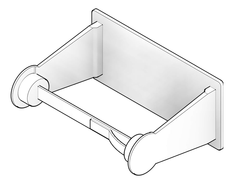 3D Documentation Image of ToiletTissueDispenser SurfaceMount ASI Single ChromePlated