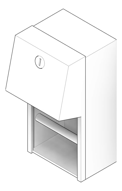 3D Documentation Image of ToiletTissueDispenser SurfaceMount ASI Single HideARoll
