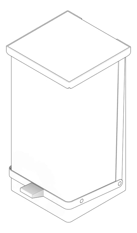 3D Documentation Image of WasteReceptacle FreeStanding ASI PedalActivated Square