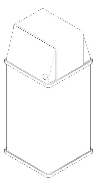 3D Documentation Image of WasteReceptacle FreeStanding ASI Traditional