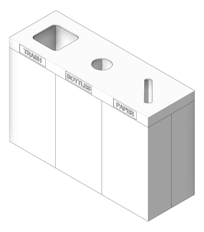 Image of WasteReceptacle Freestanding ASI 3BinRecycling