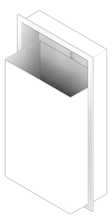 3D Documentation Image of WasteReceptacle SemiRecessed ASI Traditional