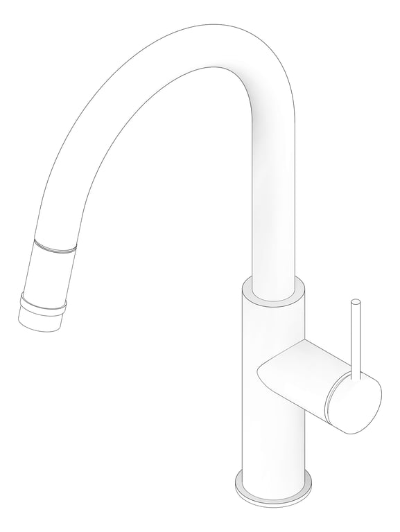 3D Documentation Image of Mixer Sink Abey Poco Gooseneck PullDown