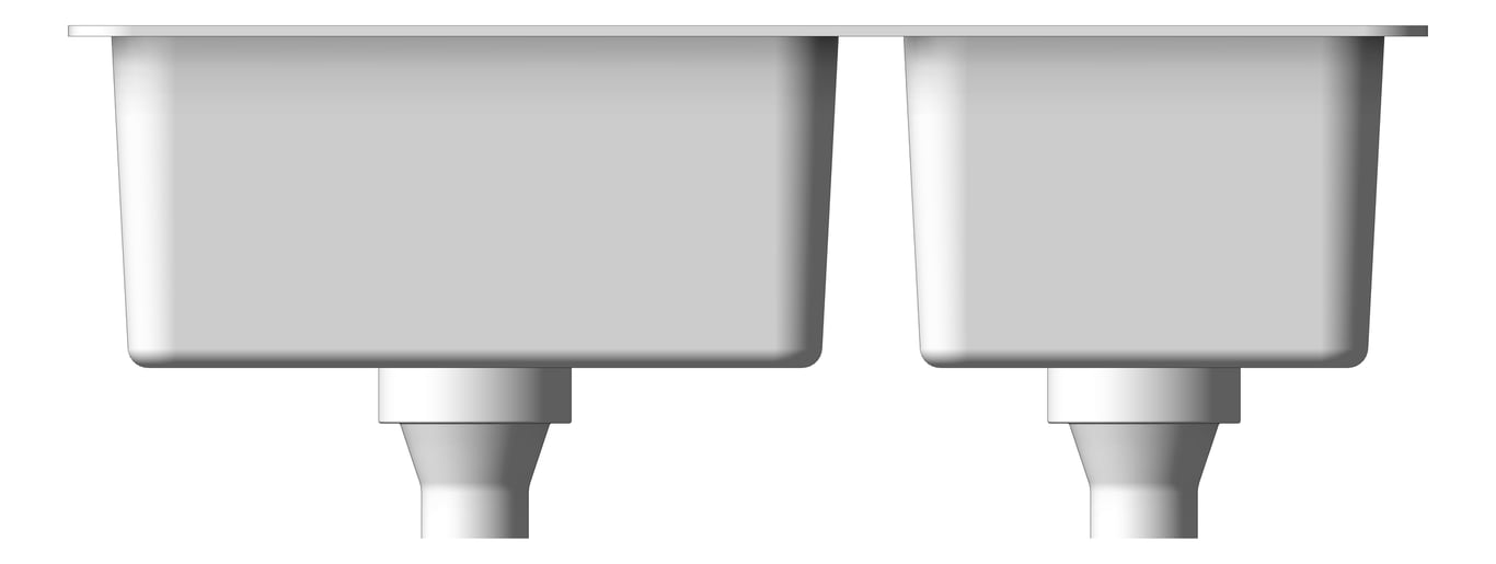 Front Image of Sink Kitchen Abey BLD OneAndOneThirdBowl
