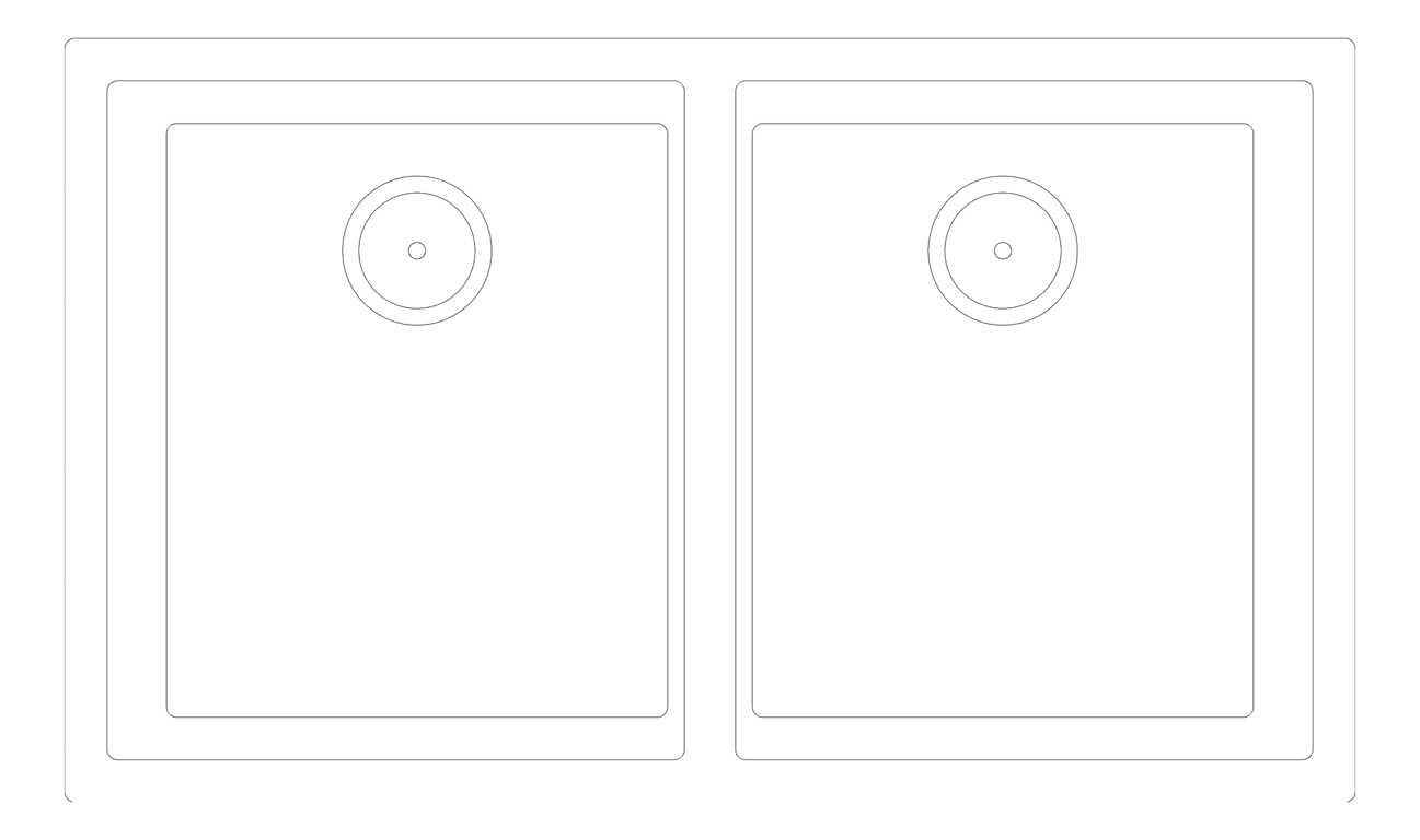 Plan Image of Sink Kitchen Abey CUA 340 DoubleBowl Undermount