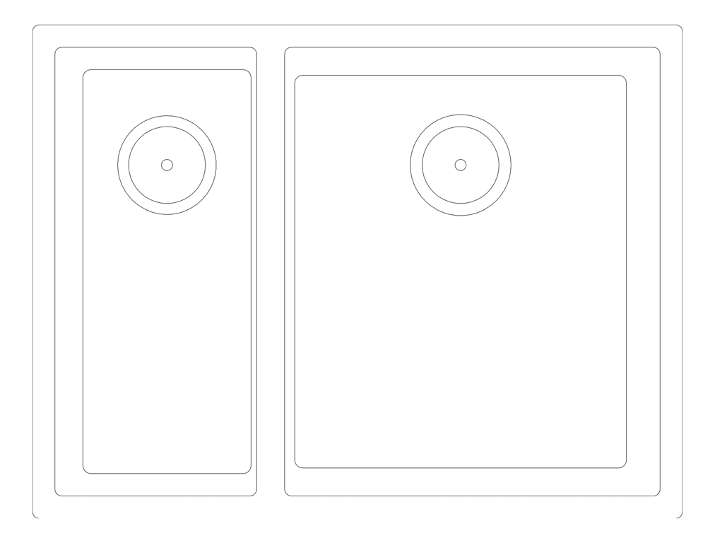 Plan Image of Sink Kitchen Abey CUA DoubleBowl Undermount