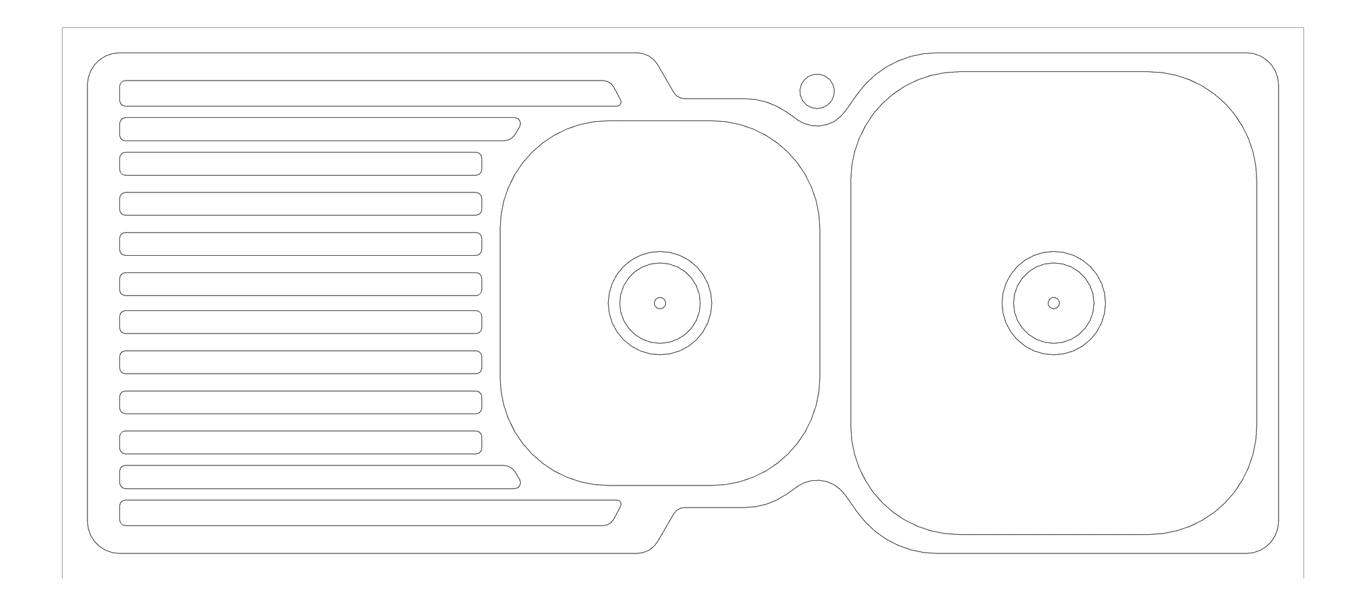 Plan Image of Sink Kitchen Abey Entry OneAndThreeQuarterBowl LHS Inset