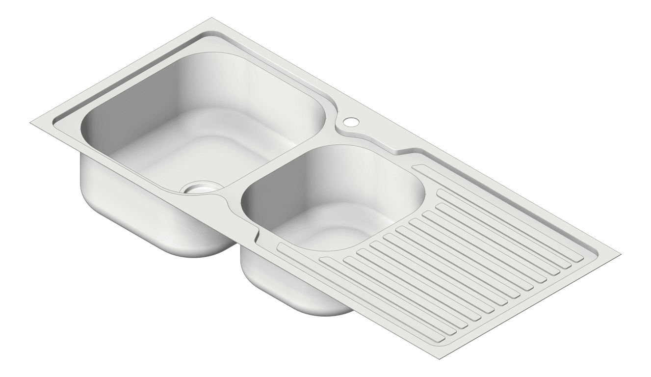 Navigate to Sink Kitchen Abey Entry OneAndThreeQuarterBowl RHS Inset