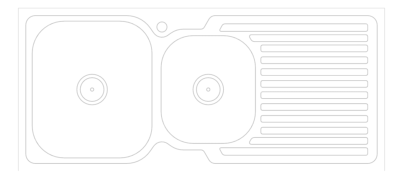 Plan Image of Sink Kitchen Abey Entry OneAndThreeQuarterBowl RHS Inset