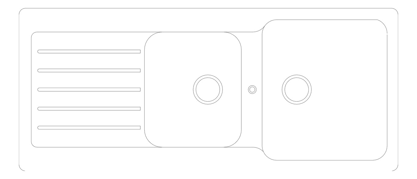 Plan Image of Sink Kitchen Abey SchockTypos OneAndThreeQuarterBowl Drainer