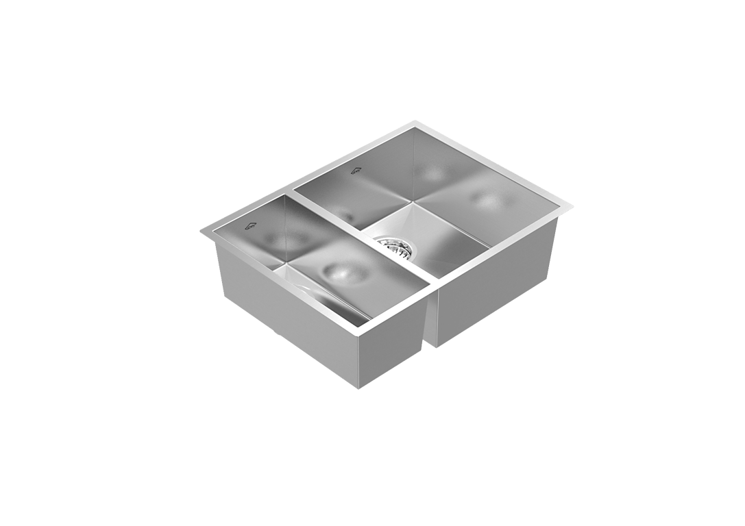 CUA180D-3D Image of Sink Kitchen Abey CUA DoubleBowl Undermount