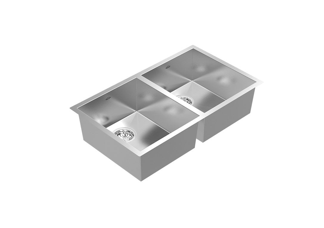 CUA340D-3D Image of Sink Kitchen Abey CUA 340 DoubleBowl Undermount