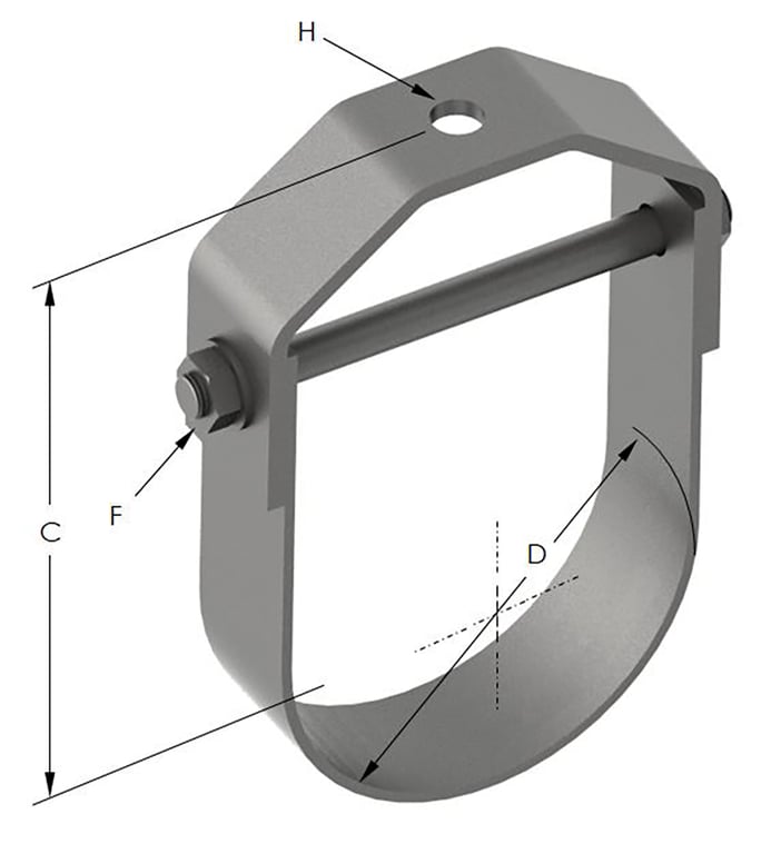 1AG250 Image of Pipe Hanger Rigid Pipe Clamp Anchorage Low Temp Clevis Clamp AG250