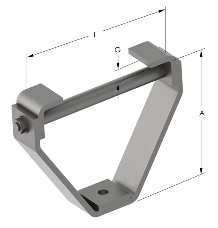1AG260 Image of Pipe Guide Rigid Anchorage U-bolt Insulated for HDPE AG515