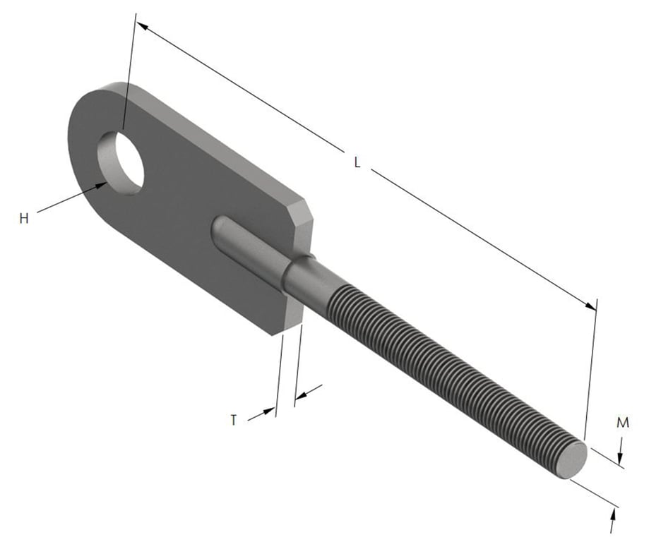 1AG300 Image of Spade End with rod Anchorage RH thread AG300