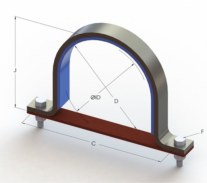 1AG445 Image of Pipe Saddle Guide Rigid Anchorage Insulated AG445