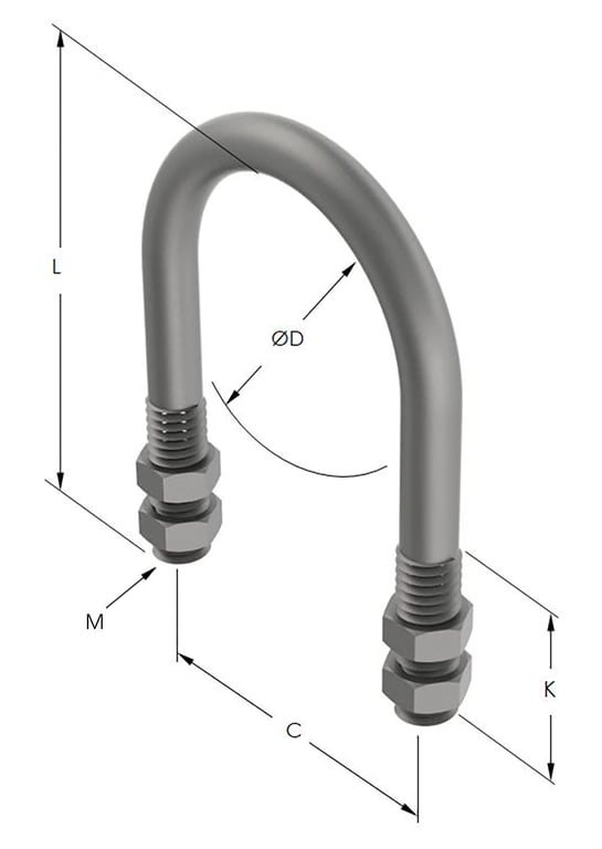 1AG485 Image of Pipe Clamp Rigid Anchorage U-bolt for HDPE AG485